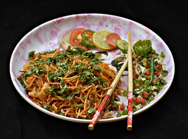 Hakka Noodles
             with vegetables.